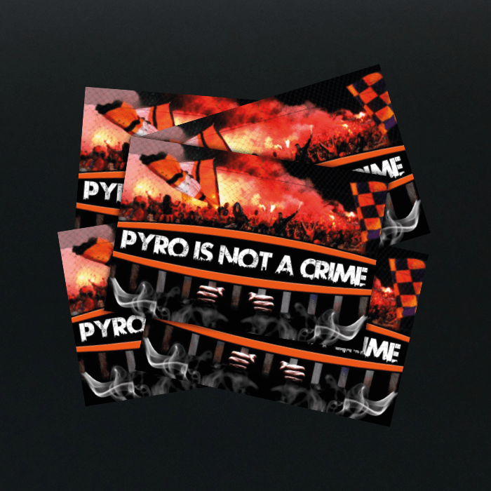 Orange Flares "Pyro is not a crime" 5pcs. - Plastic Stickers